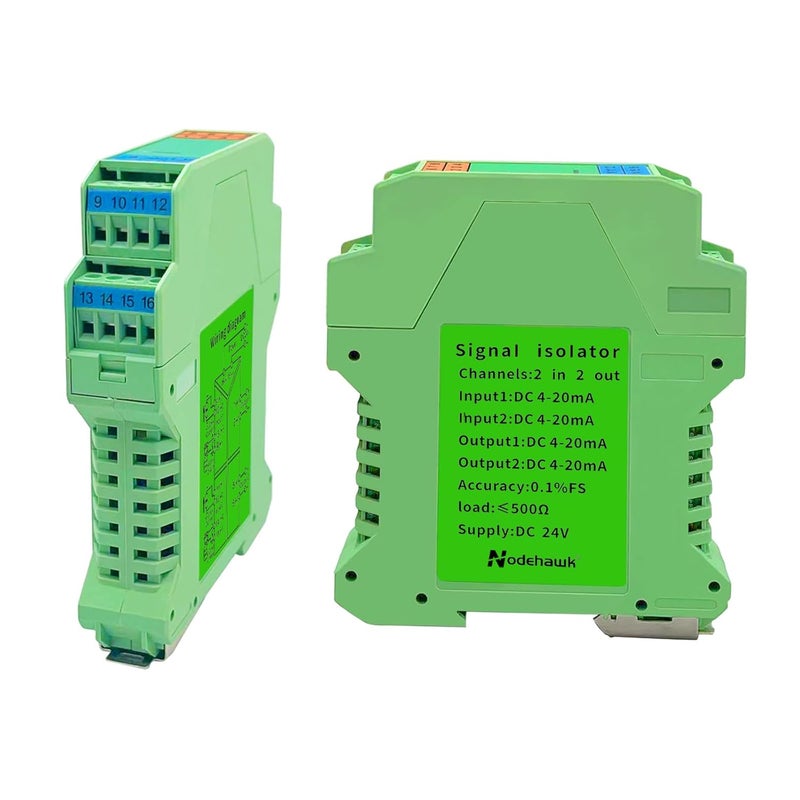 nodehawk Signal Isolator DC 24V,PLC Detect Signal Conditioner,Module Analog Output(2 in 2 Out 4-20mA Turn 4-20mA) - Image 1